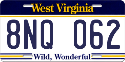 WV license plate 8NQ062
