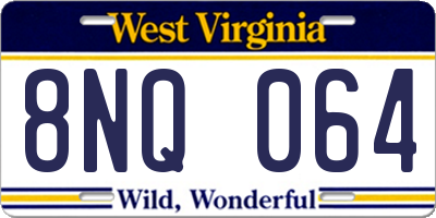 WV license plate 8NQ064