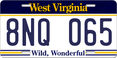 WV license plate 8NQ065