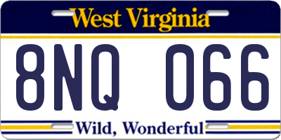 WV license plate 8NQ066