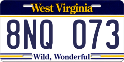 WV license plate 8NQ073