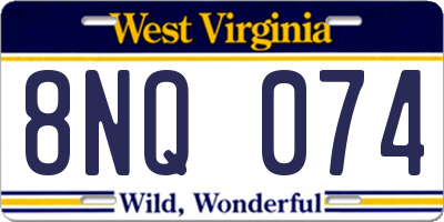 WV license plate 8NQ074