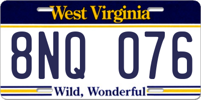 WV license plate 8NQ076