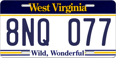 WV license plate 8NQ077