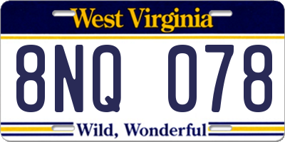 WV license plate 8NQ078
