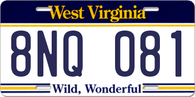 WV license plate 8NQ081
