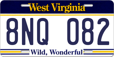 WV license plate 8NQ082