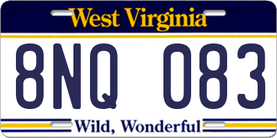 WV license plate 8NQ083
