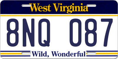 WV license plate 8NQ087