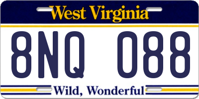 WV license plate 8NQ088