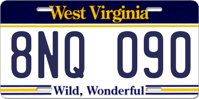 WV license plate 8NQ090