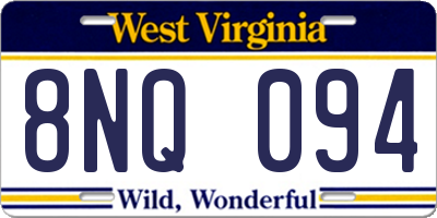 WV license plate 8NQ094