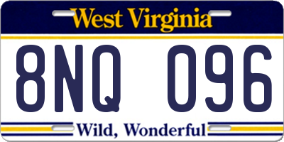 WV license plate 8NQ096
