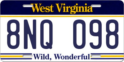 WV license plate 8NQ098