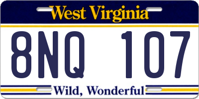 WV license plate 8NQ107