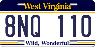 WV license plate 8NQ110
