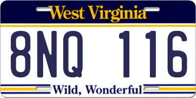 WV license plate 8NQ116