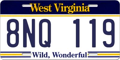 WV license plate 8NQ119