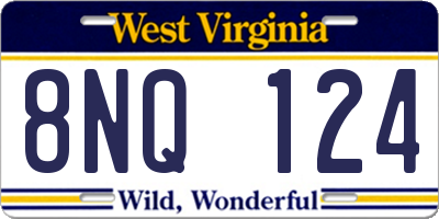 WV license plate 8NQ124