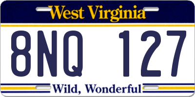 WV license plate 8NQ127