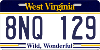 WV license plate 8NQ129