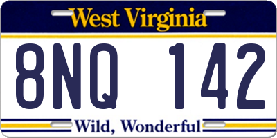 WV license plate 8NQ142
