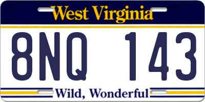 WV license plate 8NQ143