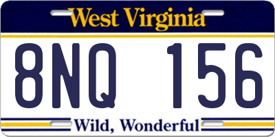 WV license plate 8NQ156