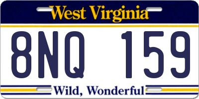 WV license plate 8NQ159