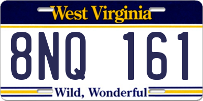 WV license plate 8NQ161