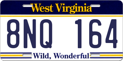 WV license plate 8NQ164