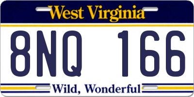 WV license plate 8NQ166