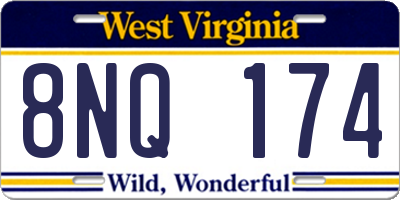 WV license plate 8NQ174