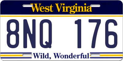 WV license plate 8NQ176