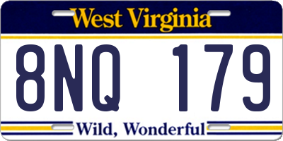WV license plate 8NQ179