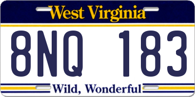 WV license plate 8NQ183