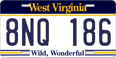 WV license plate 8NQ186