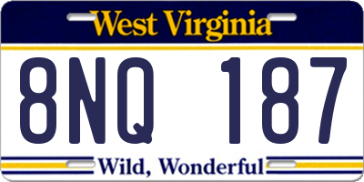 WV license plate 8NQ187