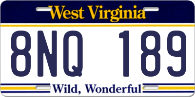 WV license plate 8NQ189