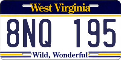 WV license plate 8NQ195