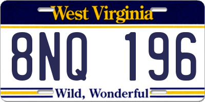 WV license plate 8NQ196