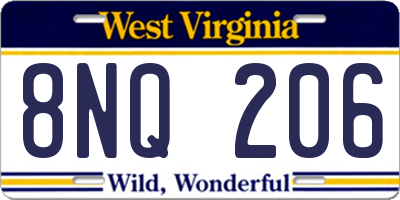 WV license plate 8NQ206