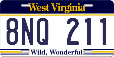 WV license plate 8NQ211