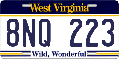 WV license plate 8NQ223