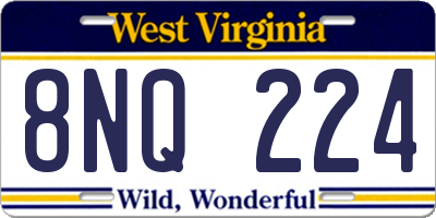 WV license plate 8NQ224