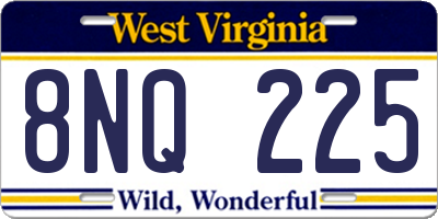 WV license plate 8NQ225