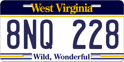 WV license plate 8NQ228