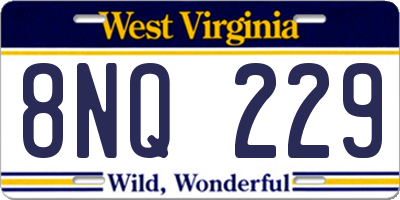 WV license plate 8NQ229