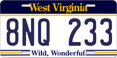 WV license plate 8NQ233