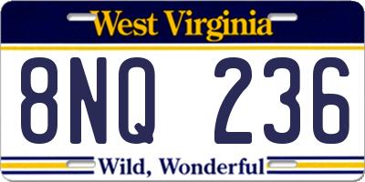 WV license plate 8NQ236